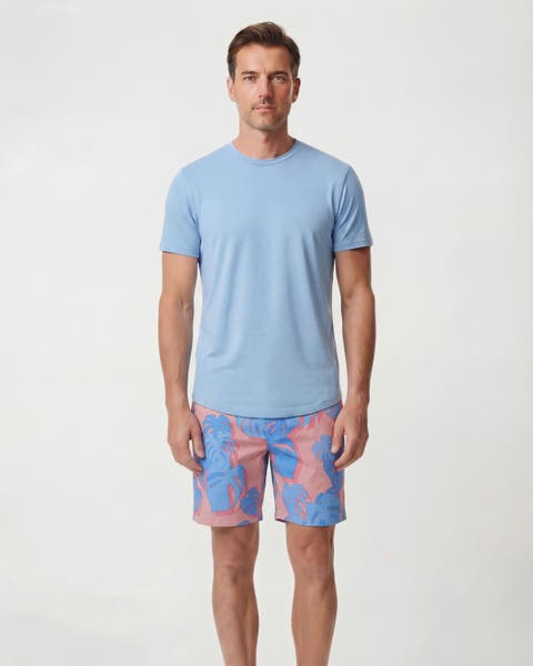 Monstera Floral Mens Flat Front Short