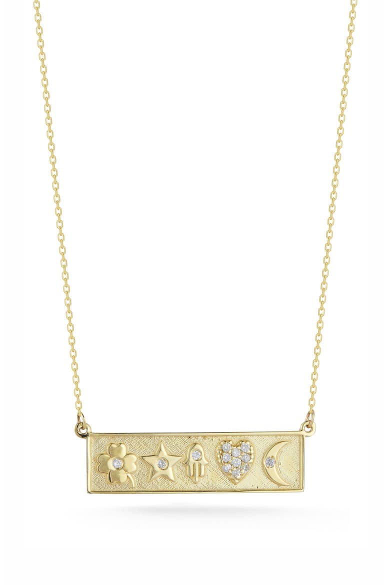 14K Gold & Diamond Necklace - 0.08ctw, Main, color, GOLD