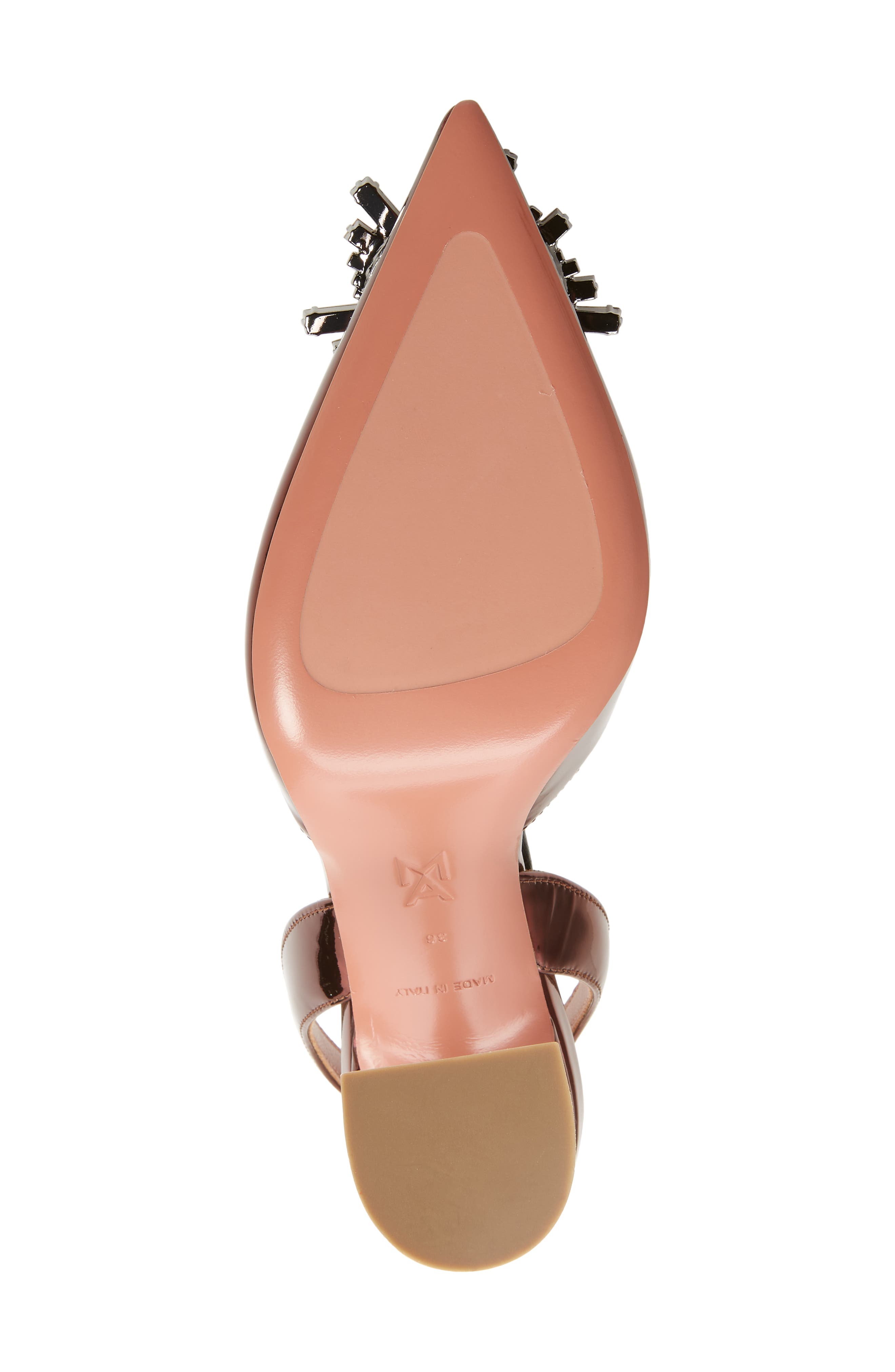 Amina Muaddi Begum Crystal Pointed Toe Slingback Pump, Alternate, color, 