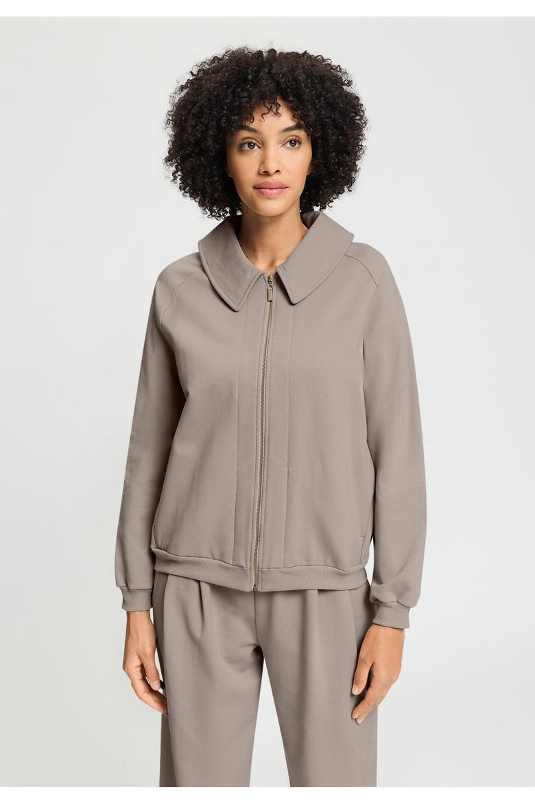 Natural Living Cotton Blend Zip-Up Jacket, Alternate, color, Rose Grey