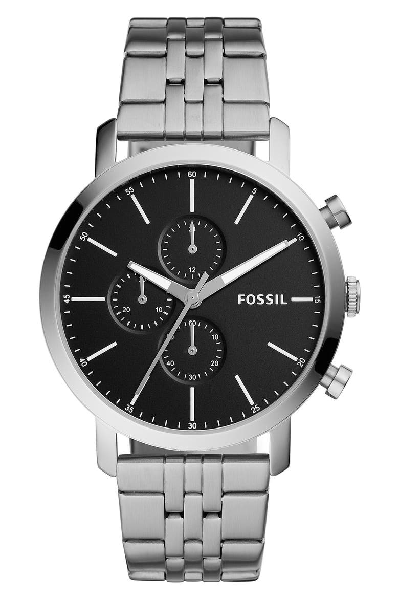 Men's Luther Chronograph Watch, 44mm, Main, color, SILVER