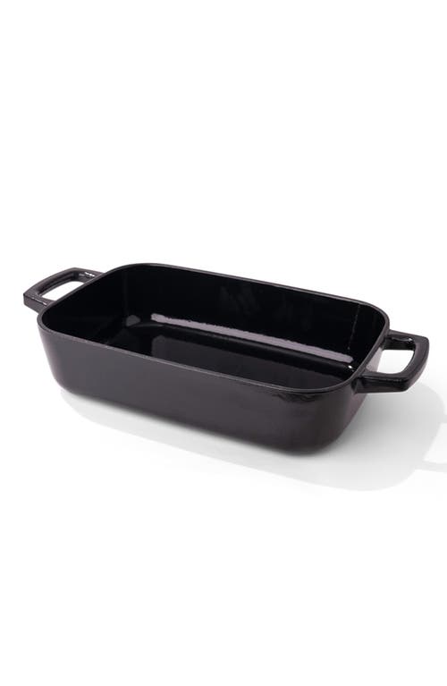 Alva Nori 12x8in Enameled Cast Iron Roasting Pan In Black