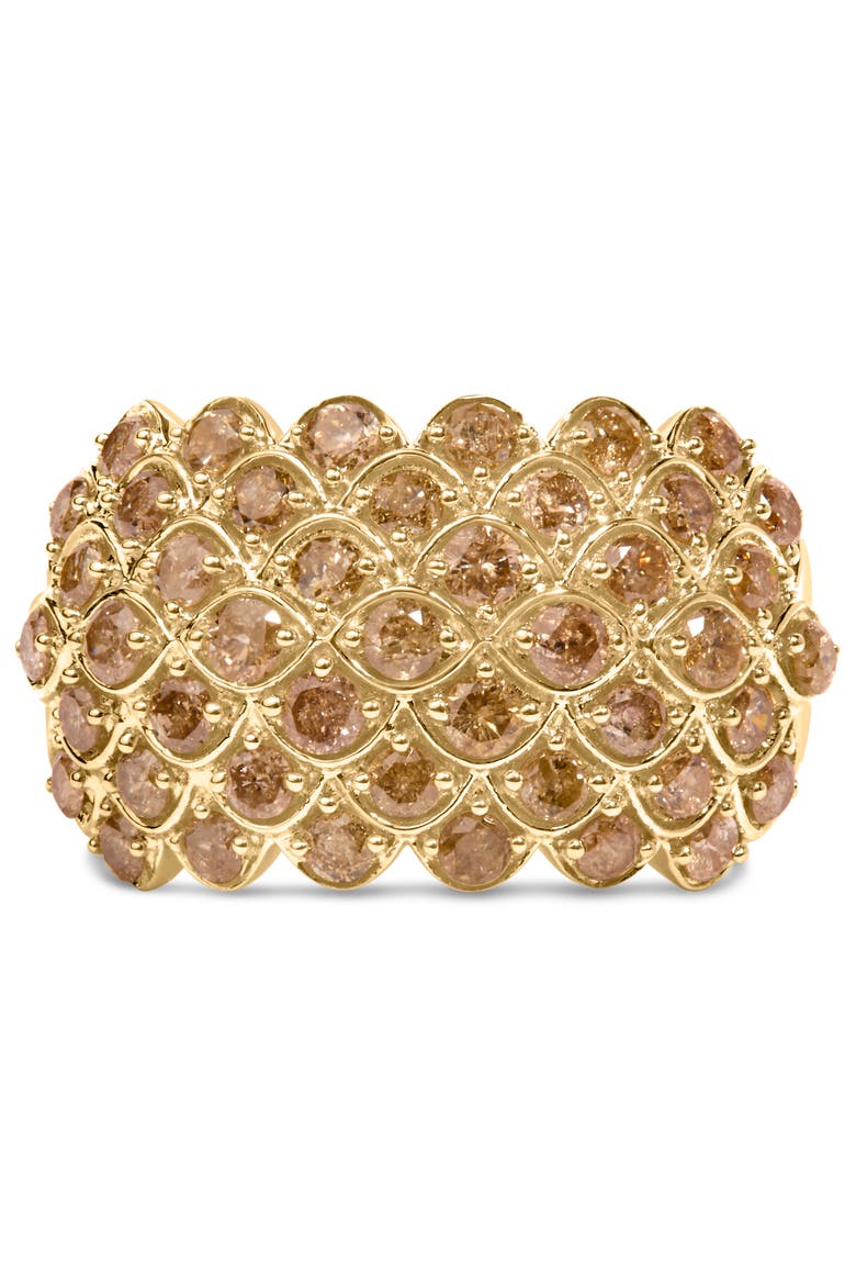 10K Yellow Gold 2.0 Cttw Brown Diamond Teardrop Design Cocktail Ring, Main, color, Yellow Gold