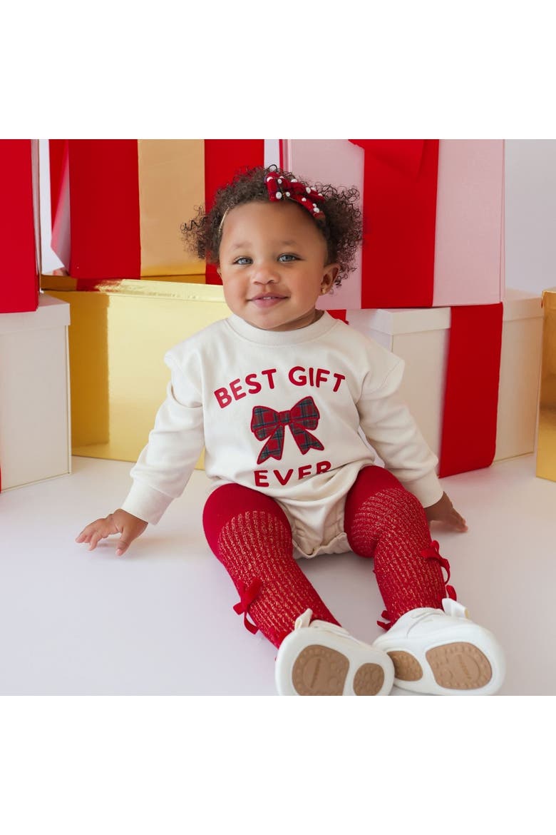 Shimmer Red Velvet Mini Bow Tights, Alternate, color, Red