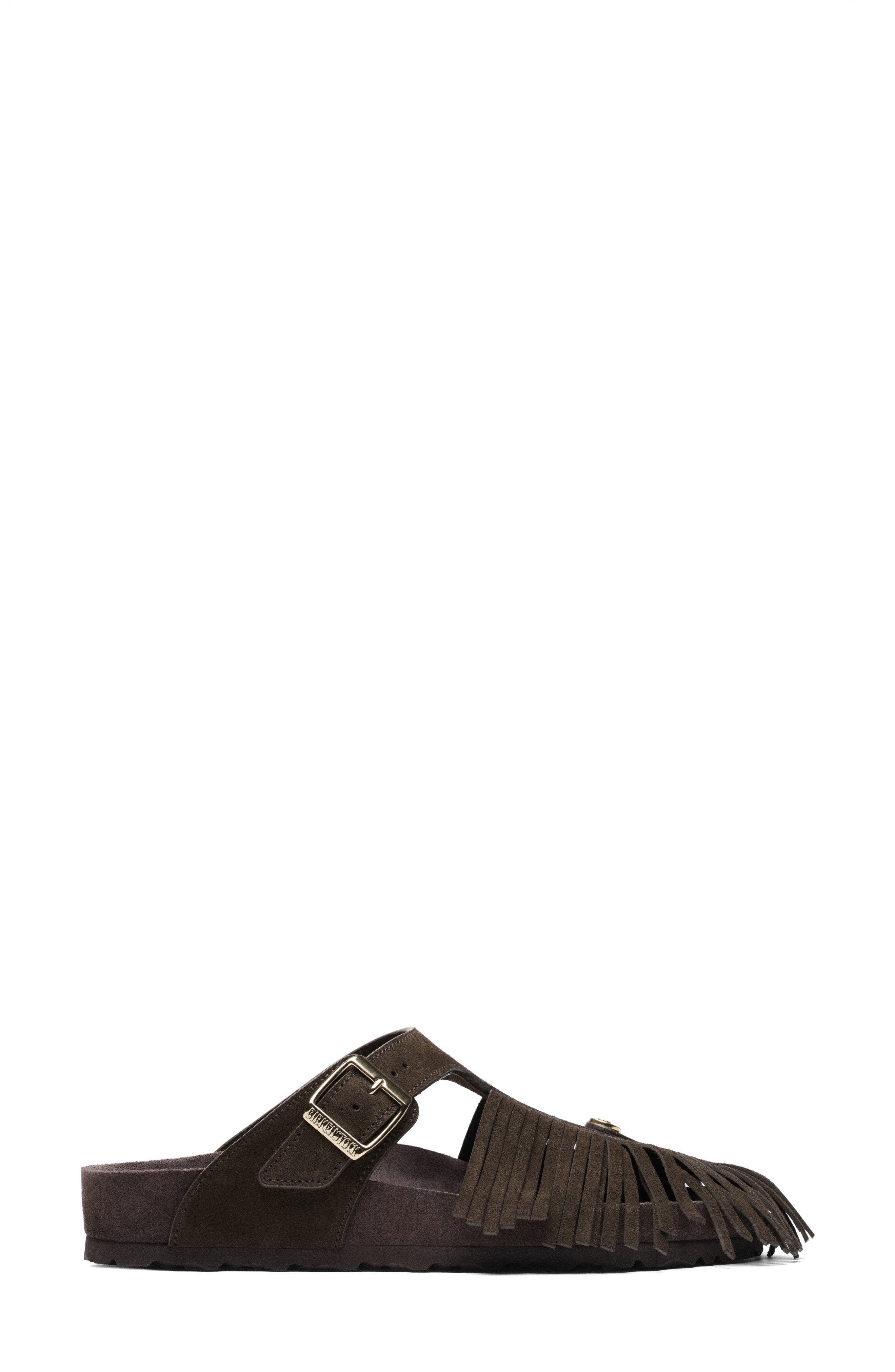 x Birkenstock Gizeh Fringe Sandal, Main, color, M1512 DARK BROWN