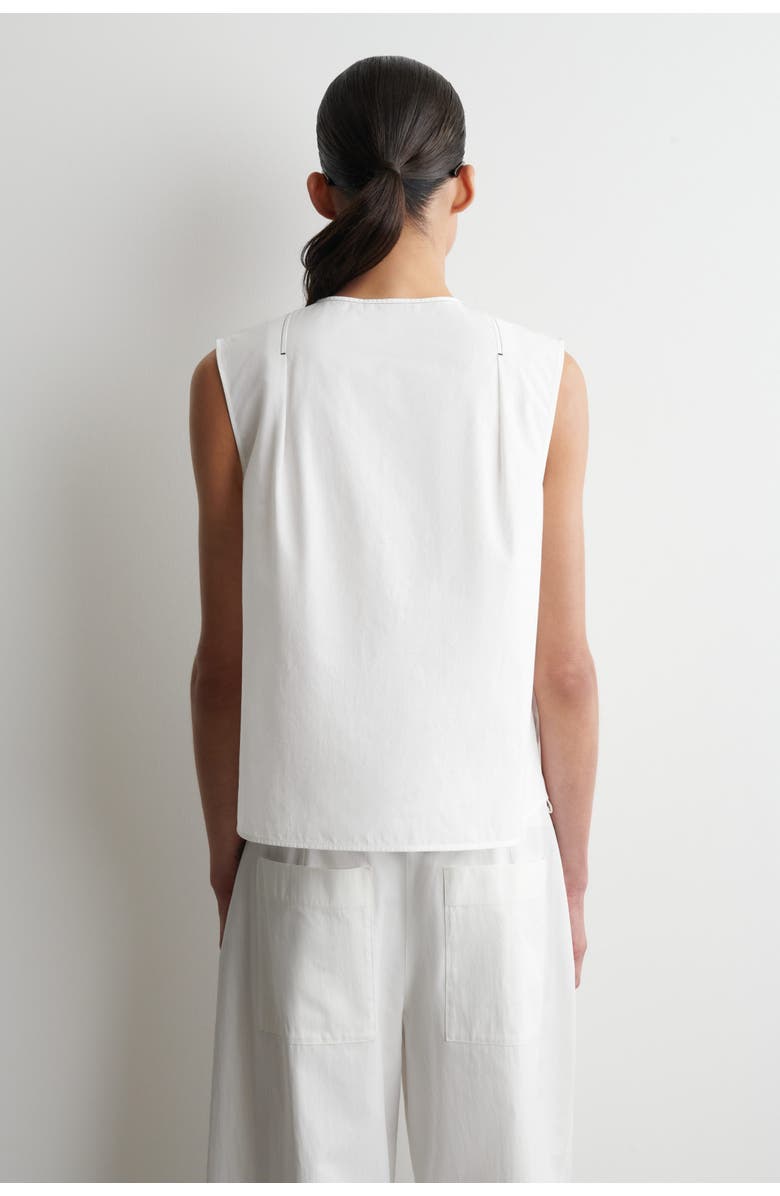 COS Pleated Sleeveless Top, Alternate, color, White