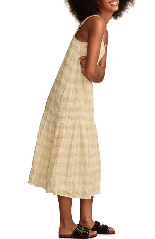 LUCKY BRAND LUCKY BRAND SMOCKED SLEEVELESS MIDI DRESS