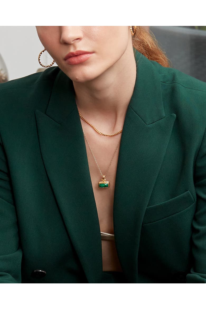 Noa Emerald Pendant Necklace, Alternate, color, Gold