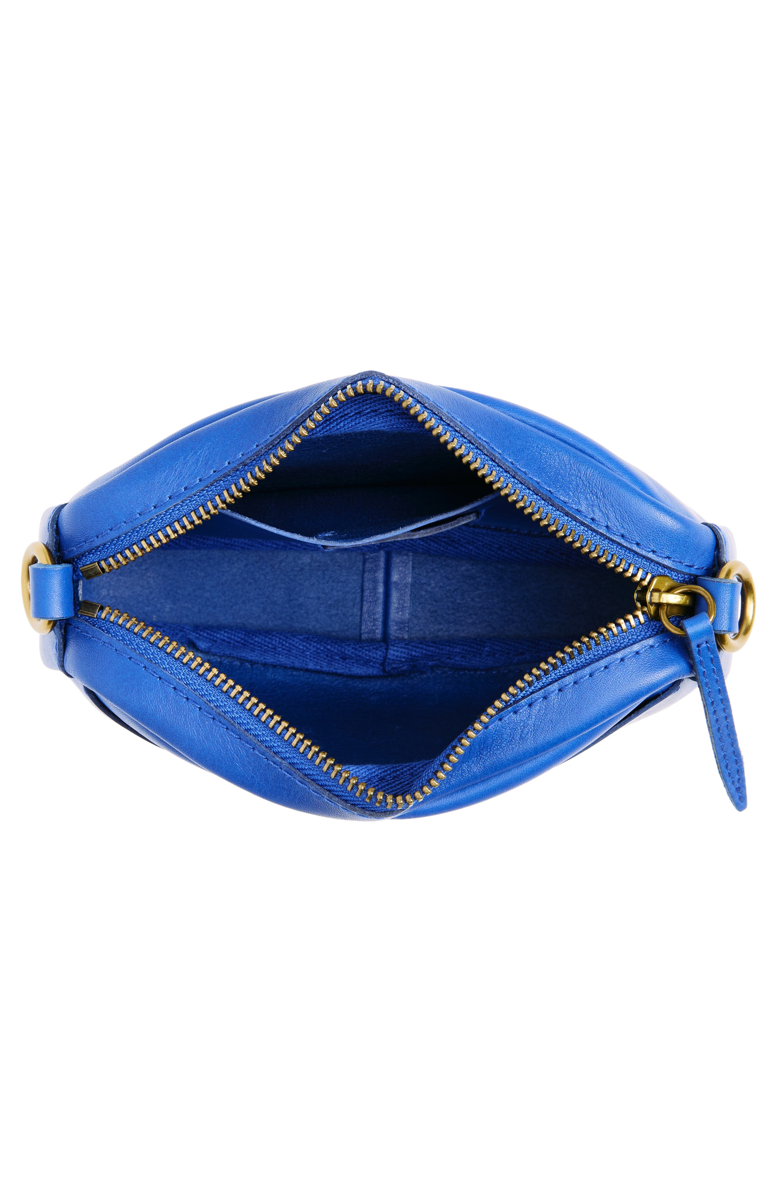 Madewell Mini The Leather Carabiner Crossbody Bag, Alternate, color, Bluestone