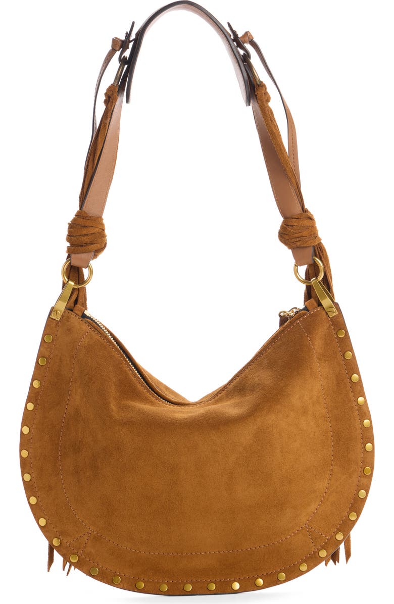 Isabel Marant Oskan Soft Suede Shoulder Bag, Alternate, color, Cognac