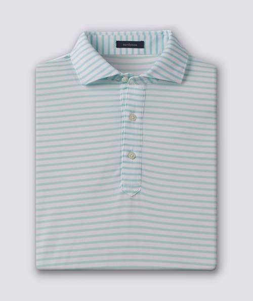 Turtleson Gus Stripe Performance Polo In Blue