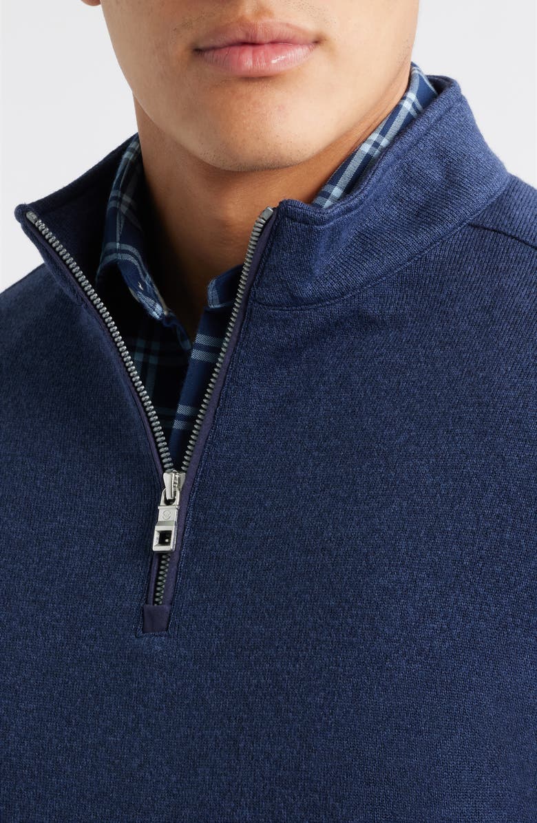 Peter Millar Crown Sweater Fleece Quarter Zip Pullover, Alternate, color, Navy
