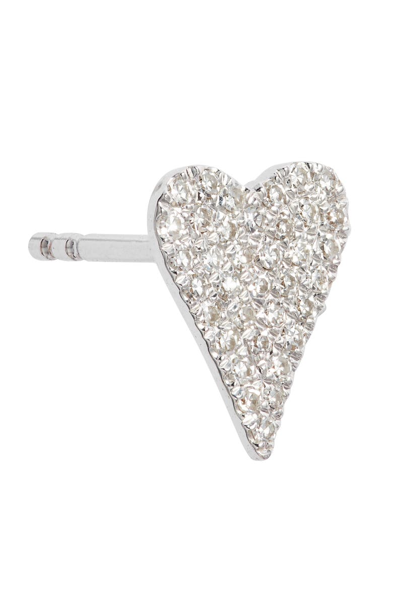 Elongated Diamond Heart Stud Earrings, Alternate, color, SILVER