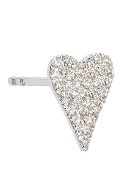 Meira T Elongated Diamond Heart Stud Earrings In Silver