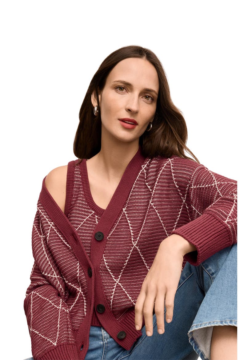 Dakota Easy Luxury Cardigan, Main, color, Red Umber