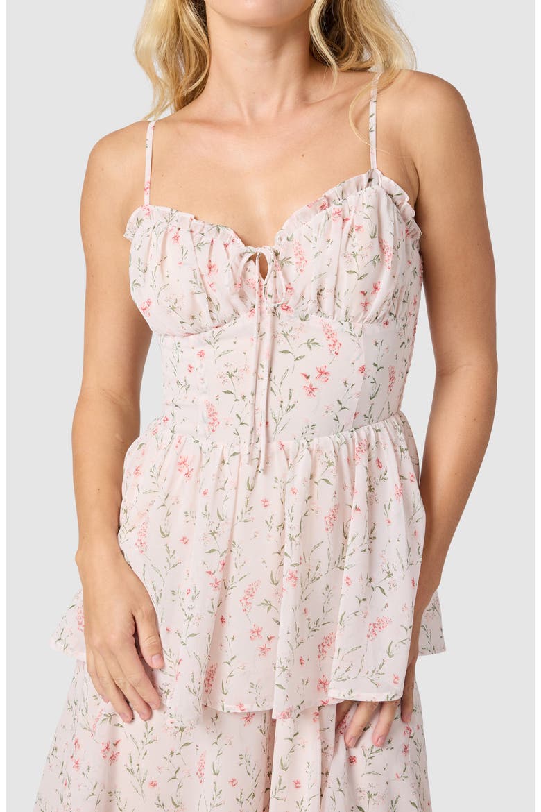 Bustier Ruffled Tiered Sundress, Alternate, color, LIGHT BLUSH