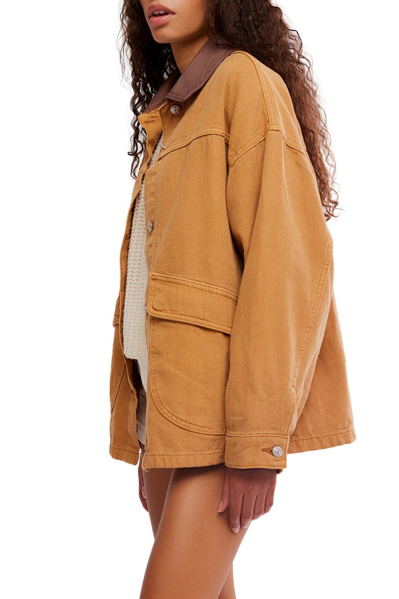 Lemon Canvas Chore Jacket, Alternate, color, MEERKAT