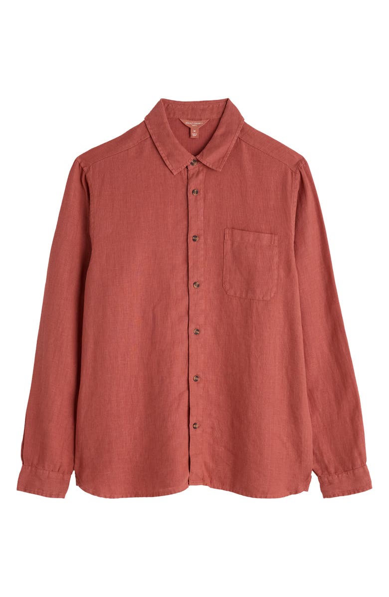 Seasalt Cornwall Curator Slub Linen Button-Up Shirt, Alternate, color, Dusty Copper