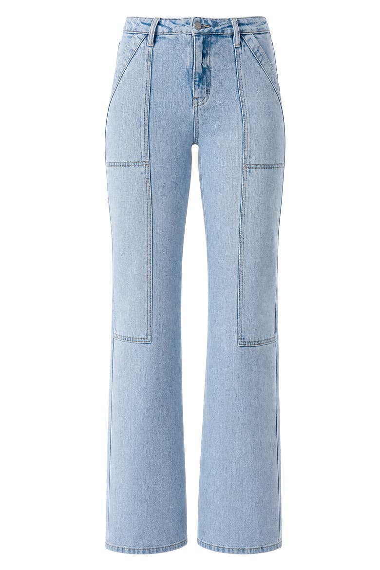 Seamed High Waist Wide Leg Jeans, Alternate, color, LIGHT BLUE