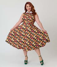Unique Vintage Plus Size Sleeveless Darlene Dress