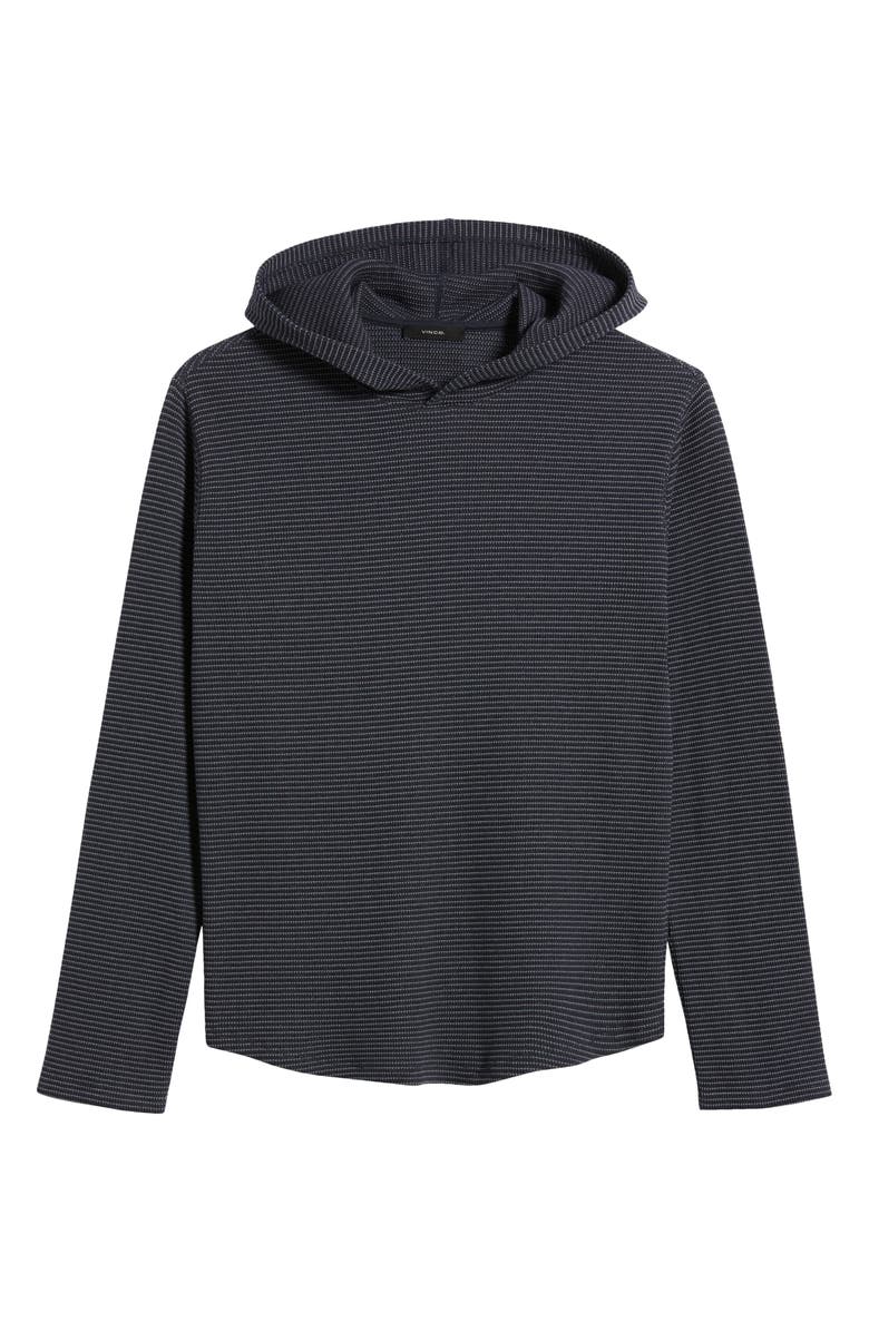Vince Feed Stripe Waffle Knit Hoodie, Alternate, color, 