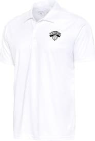 ANTIGUA Men's Antigua White New York Knicks Metallic Logo Tribute Desert Dry Polo