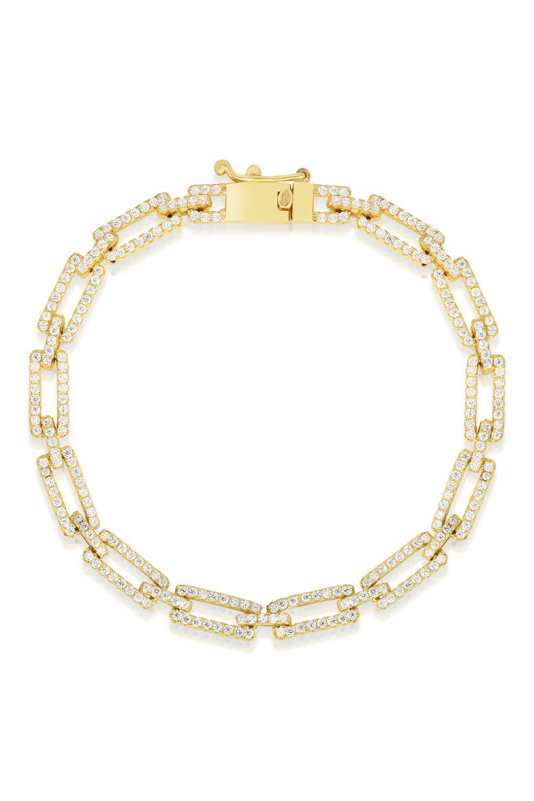 CZ Chain Link Bracelet, Main, color, GOLD