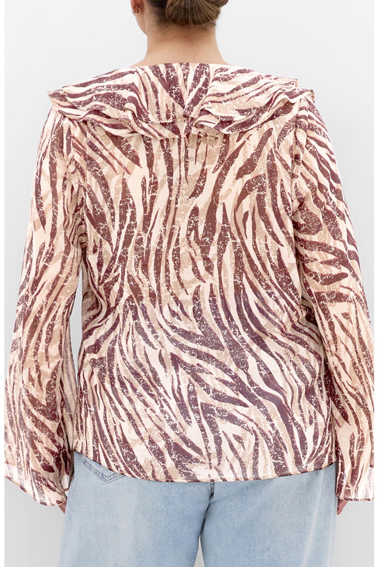 Vivid Mesh Ruffle Top, Alternate, color, INSTINCT