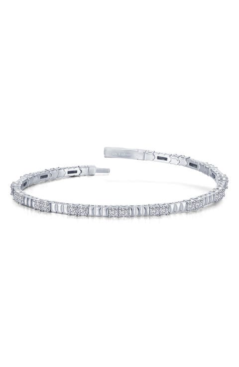 Flexible Simulated Diamond Station Bracelet