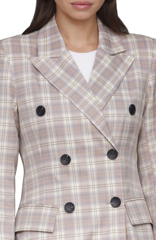 Avec Les Filles Plaid Double Breasted Blazer In Gray