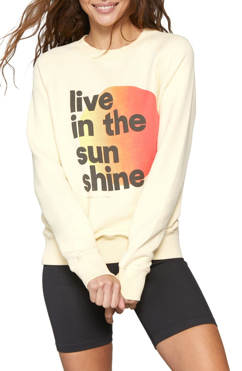 Spiritual Gangster Sunshine Old School Graphic Sweatshirt, Main, color, 