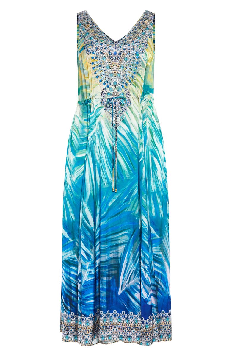 City Chic Afterglow Sleeveless Jersey Maxi Dress, Alternate, color, Afterglow