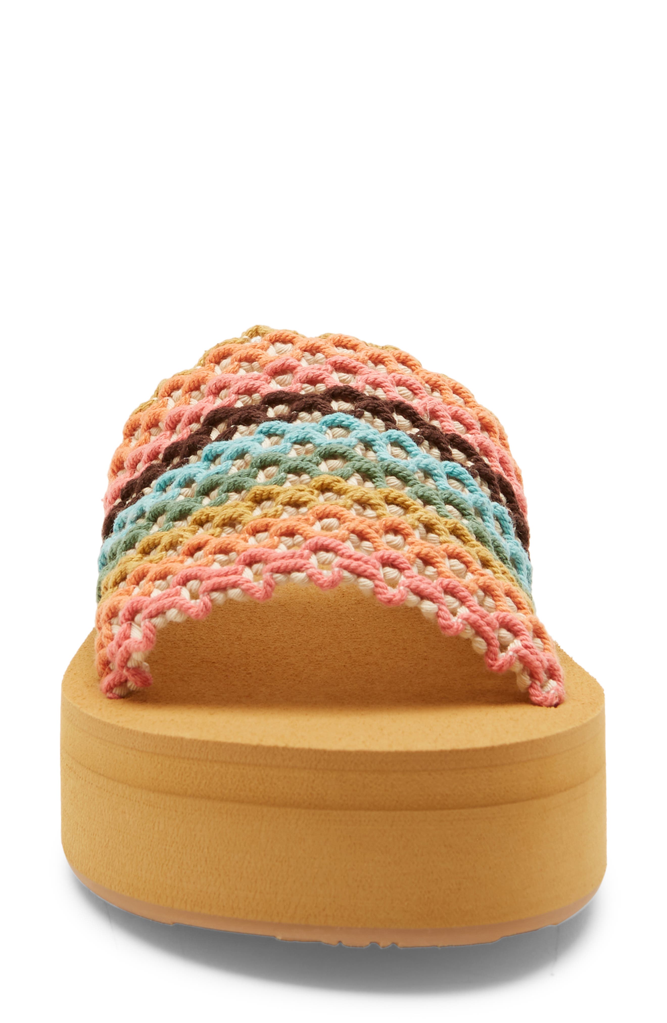 Roxy Dayzie Platform Slide Sandal, Alternate, color, Beige Multi