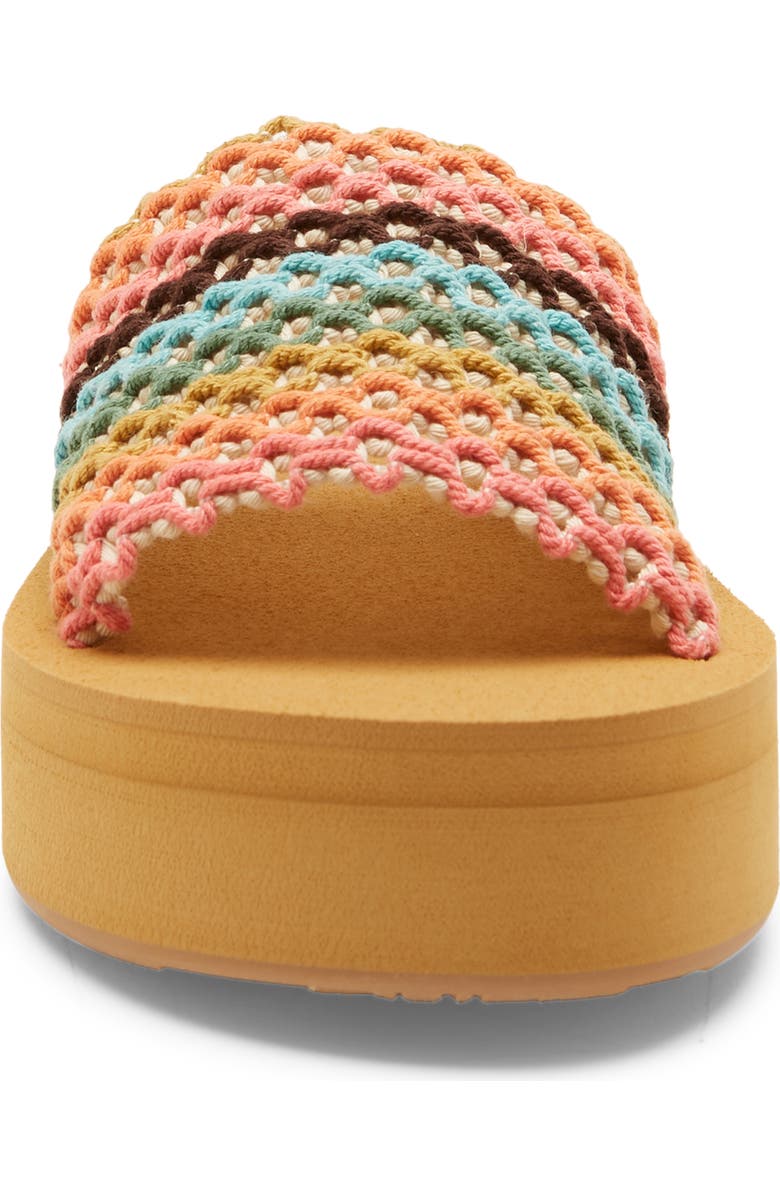 Roxy Dayzie Platform Slide Sandal, Alternate, color, Beige Multi