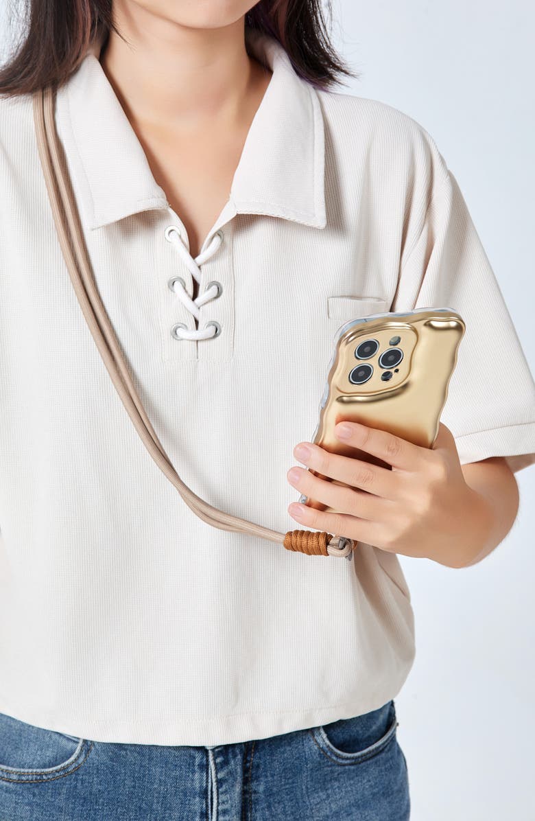 Auramma Macaron Crossbody Phone Lanyard, Alternate, color, Khaki/ Camel