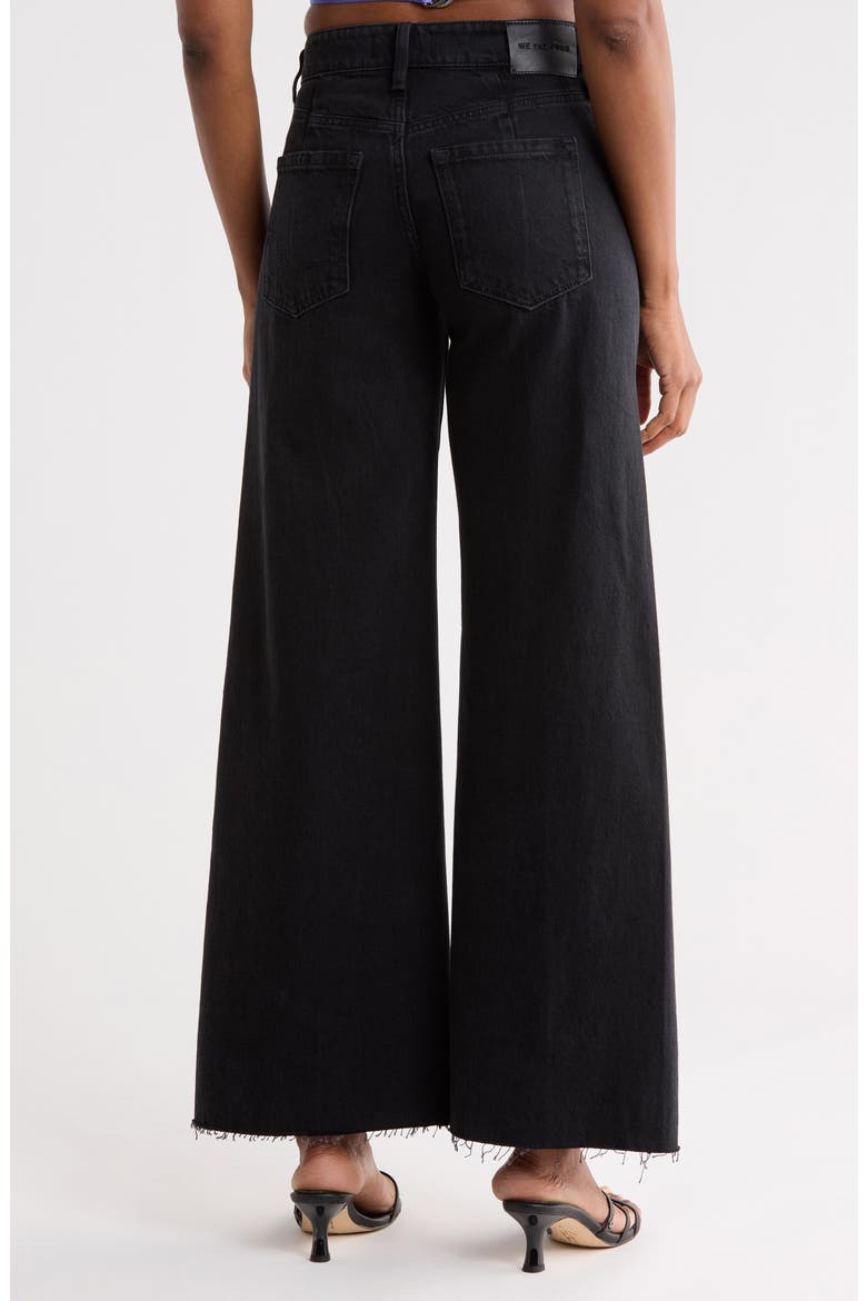 Alter Ego Raw Hem Twisted Wide Leg Jeans, Alternate, color, BLACK