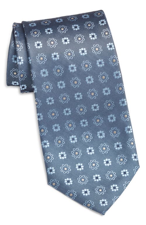 Jack Victor Floral Silk Tie In Blue