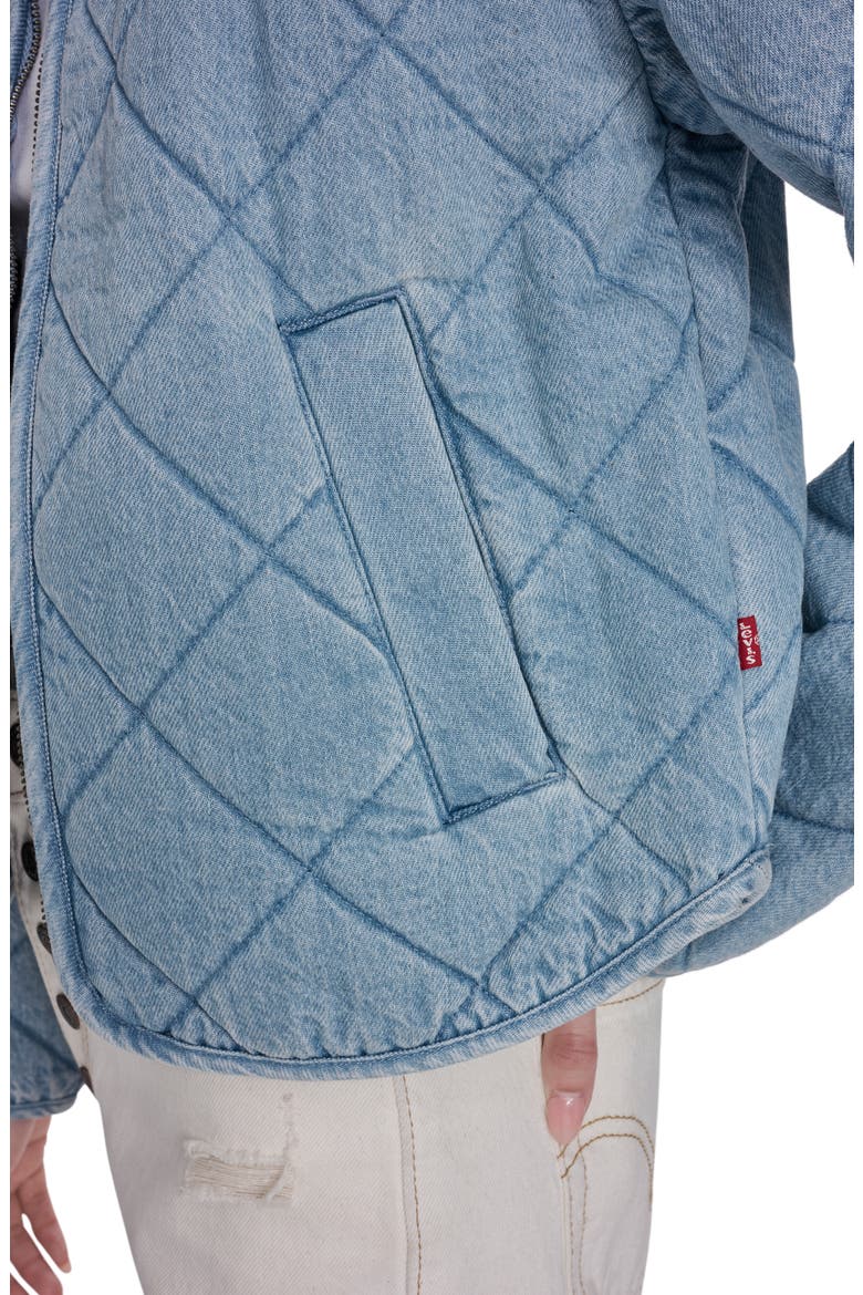 Quilted Cotton Jacket, Alternate, color, LIGHT WASH DENIM