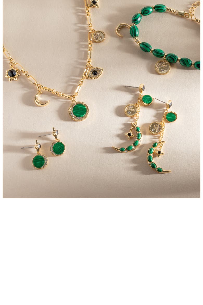 Beaded Charm Bracelet, Alternate, color, Malachite