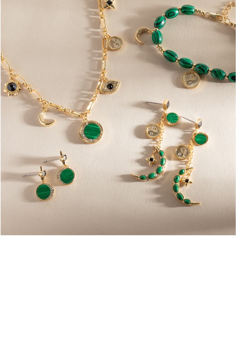 Alex and Ani Beaded Charm Bracelet, Alternate, color, Malachite