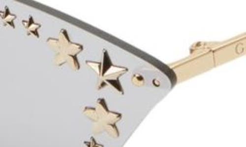 Gucci 64mm Cat Eye Sunglasses In Gold Gold Silver