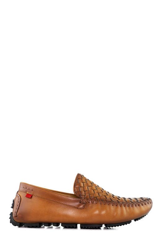 Marc Joseph New York Spring St Leather Venetian Weave Driver Loafer, Alternate, color, Cognac Basket Napa