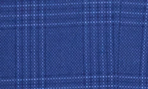 English Laundry Plaid Blue Stretch Mélange Suit In Royal Blue
