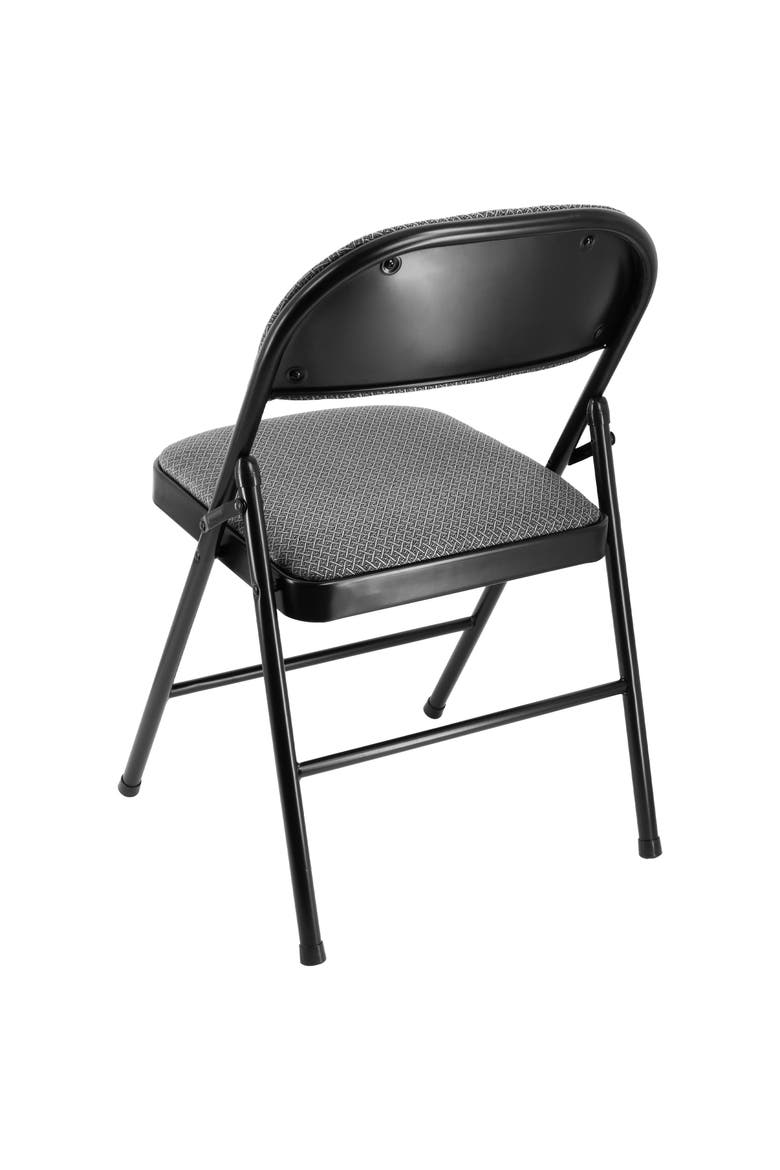 4 Piece Metal Folding Chair with Padded Seats, Alternate, color, Grey
