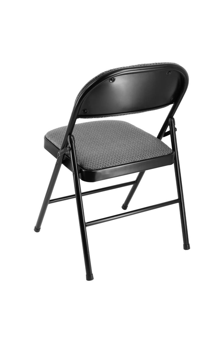 Elama 4 Piece Metal Folding Chair with Padded Seats, Alternate, color, Grey