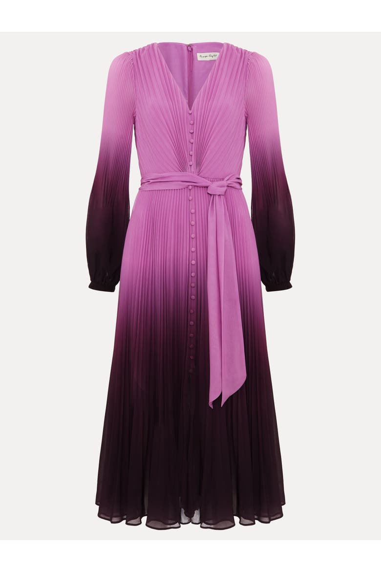 Mira Ombre Tie Waist Midi Dress, Alternate, color, Purple