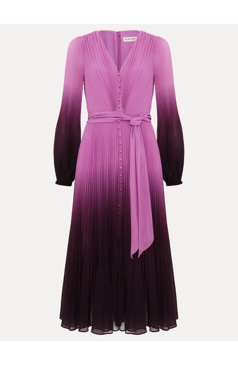 Phase Eight Mira Ombre Tie Waist Midi Dress, Alternate, color, Purple