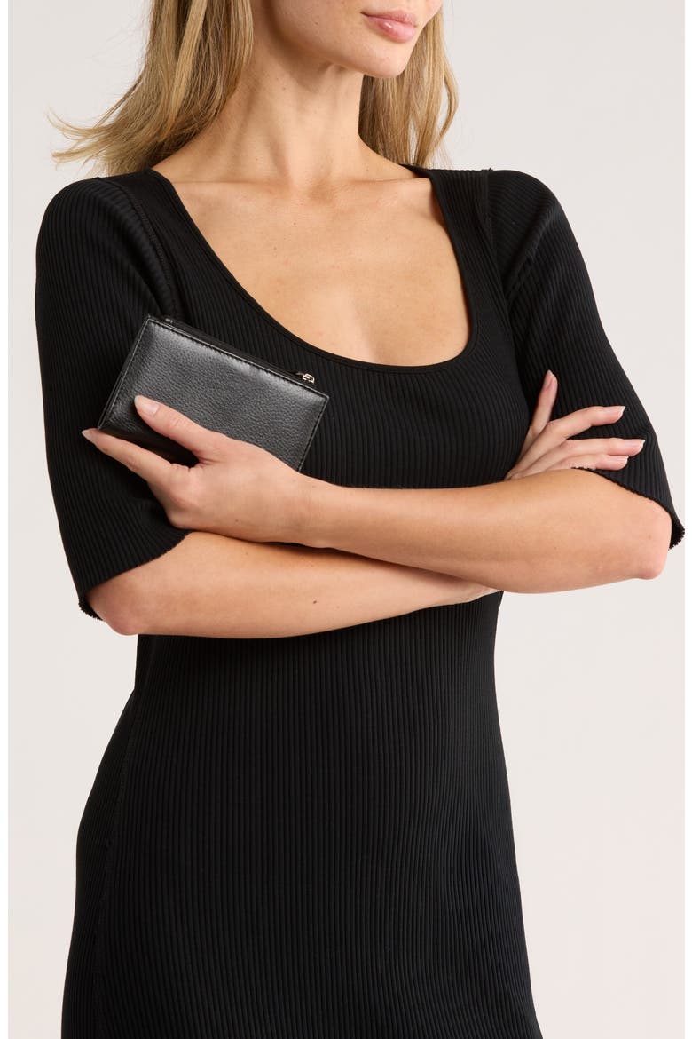 Delilah Slim Bifold Card Wallet, Alternate, color, BLACK