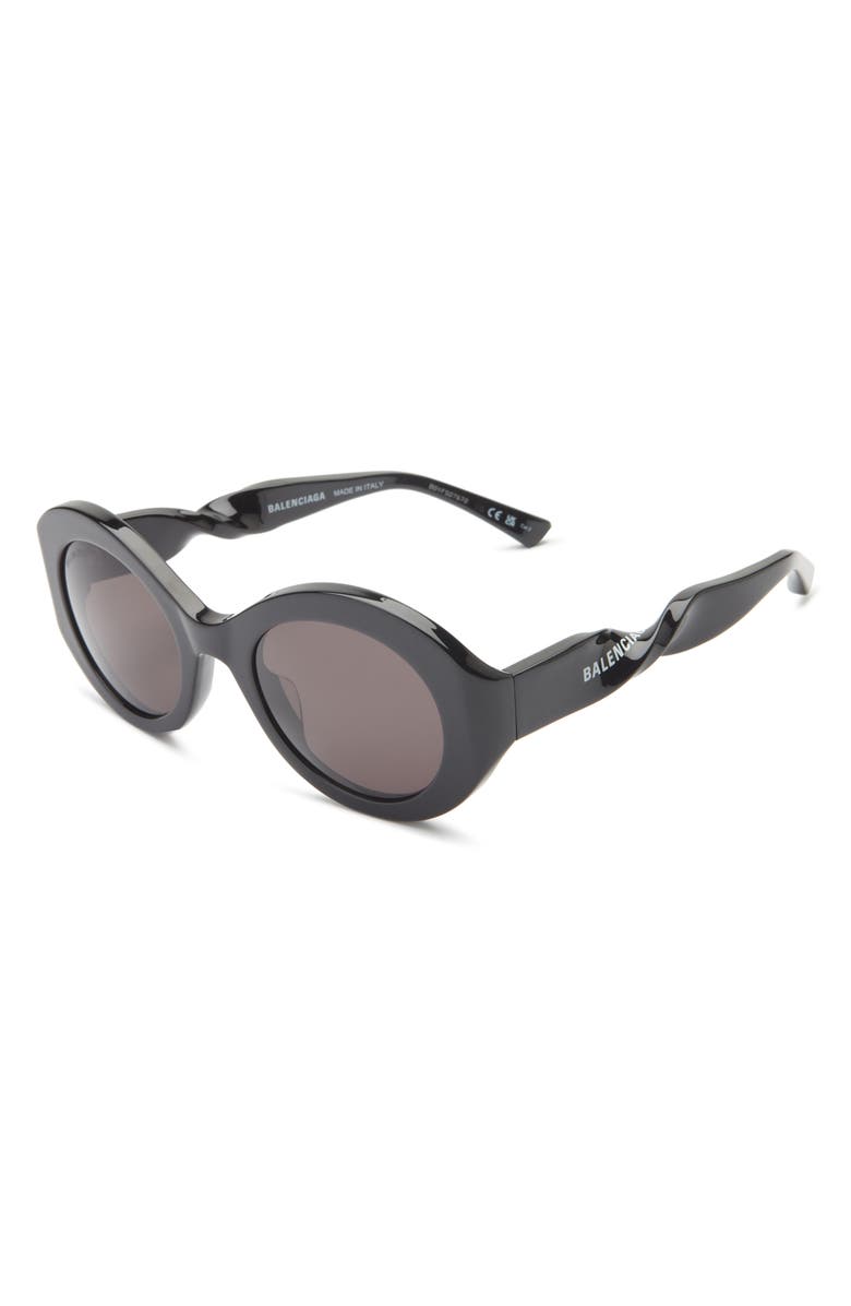 Balenciaga Round Sunglasses, Alternate, color, Black Black Grey