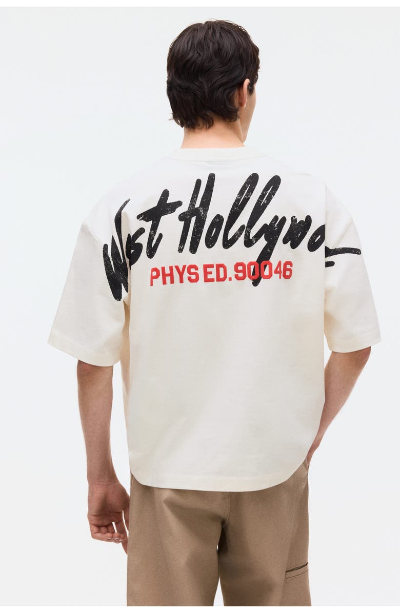 H&M Oversized Fit Printed T-shirt, Alternate, color, Cream/Phys.ed